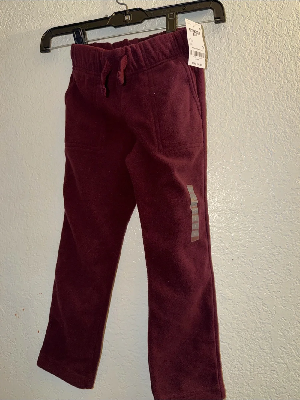 🦖NEW‼️ Boys OshKosh B'gosh Maroon Fleece Joggers